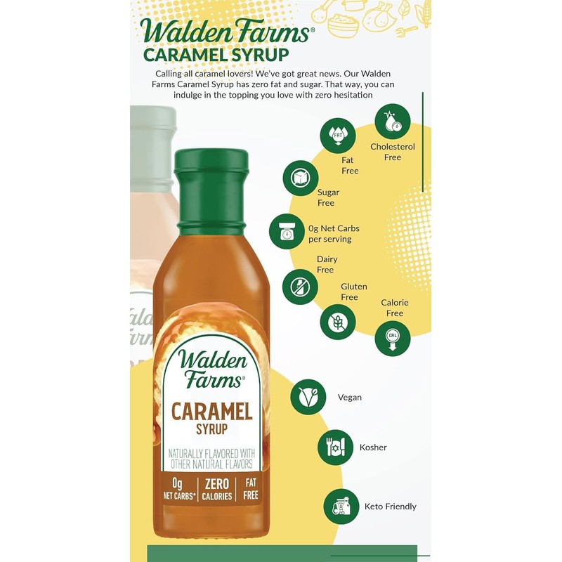 Walden Farms Caramel Syrup – Perfect for Coffee, Desserts, Ice