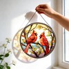 BDHRKTE Cardinal Bird Glass Window Hanger – Christmas Ornament for