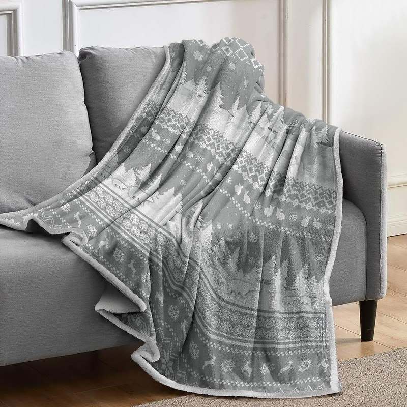 Velosso Chunky Scandi Nordic Hygge Winter Warm Reversible Sherpa Thick