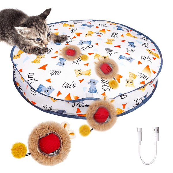Geznhs Interactive Cat Toys for Indoor Cats, Automatic Moving Fast