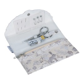 Hobby Gift Filled Sewing Kit - Fold-Over Scalloped Edge - 1.5 x 16.5 x 8cm - Woodland Toile