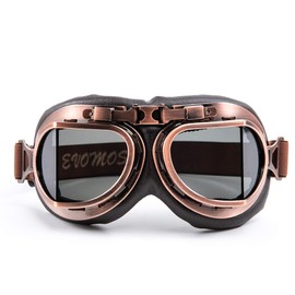 evomosa Motorcycle Goggles Vintage Pilot Aviator Style Cruiser Scooter Steampunk Goggle Outdoor Sand Goggles Bike Racer Cruiser Touring Eyewear for Half Helmet