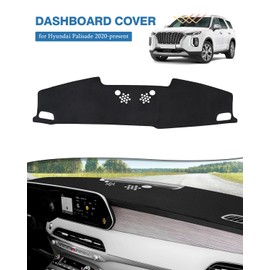FIILINES Dash Cover for Hyundai Palisade Without HUD 2020-2024, Dashboard Cover Mat for Palisade Accessories Sunshade Nonslip Mesh Protector No Glare Black