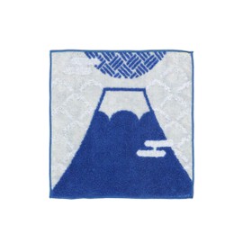 Imabari Towel, Iori "fujisan" Handkerchief Towel, Made in Japan, Highly Absorbent, Mt. Fuji (Blue)