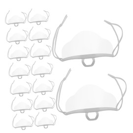 FELTECHELECTR 20pcs Clear Plastic Face Masks Reusable Mouth Covers Lightweight Kitchen Masks for Restaurants Cafes Retail Easy to Clean Transparent Nose and Mouth Protection