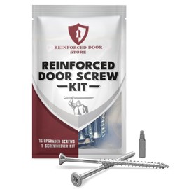 Reinforced Door Screw Kit for Strike Plates, Deadbolt Plates, and Hinges. 3-inch Screws and Screwdriver Bit, Makes Doors Kick Resistant, Home Security Upgrade