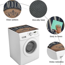 Washer and Dryer Covers for the Top,Non-slip Dryer Top Protector Mat,23.6" x 19.7" Dust-proof Washing Machine Cover, Washer Dryer Top Covers for Laundry Room Kitchen (Brown, 23.6" x 19.7")