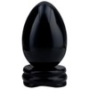KYEYGWO Black Obsidian Carved Eggs with Stand, Healing Crystal Meditation