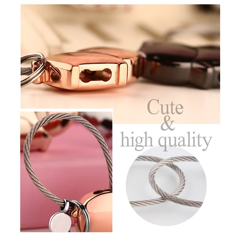 KLU Pair Keychains Couple Matching Keyring Keys Cute Animal Black