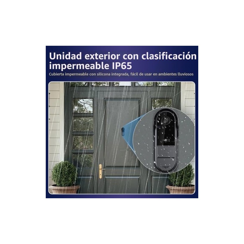 Cámara de Timbre de Video inalámbrico con Timbre inalámbrico Audio