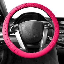 FH Group FH3002MAGENTA Universal Fit Silicone with Nibs and Pattern Massaging Grip Magenta Steering Wheel Cover fits most Cars, SUVs, Trucks, and Vans
