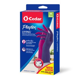 Playtex Living Combo Set Purple and Blue Drip Catch Latex Gloves, Medium, 2Count (Pack of 1)