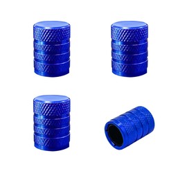 MTRPS 4 PCS Car Tire Valve Stem Caps, Corrosion Resistant Aluminum Alloy Auto Tire Valve Caps with Plastic Liner, Leak-Proof Tire Stem Covers for Car Bike SUV Truck Motorcycle (Blue)