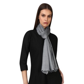 Wool Silk, Herringbone, Solid Color, Warm, Super Soft, Large, Light, AIRY, Pashmina Scarf/Stole (MC 12)