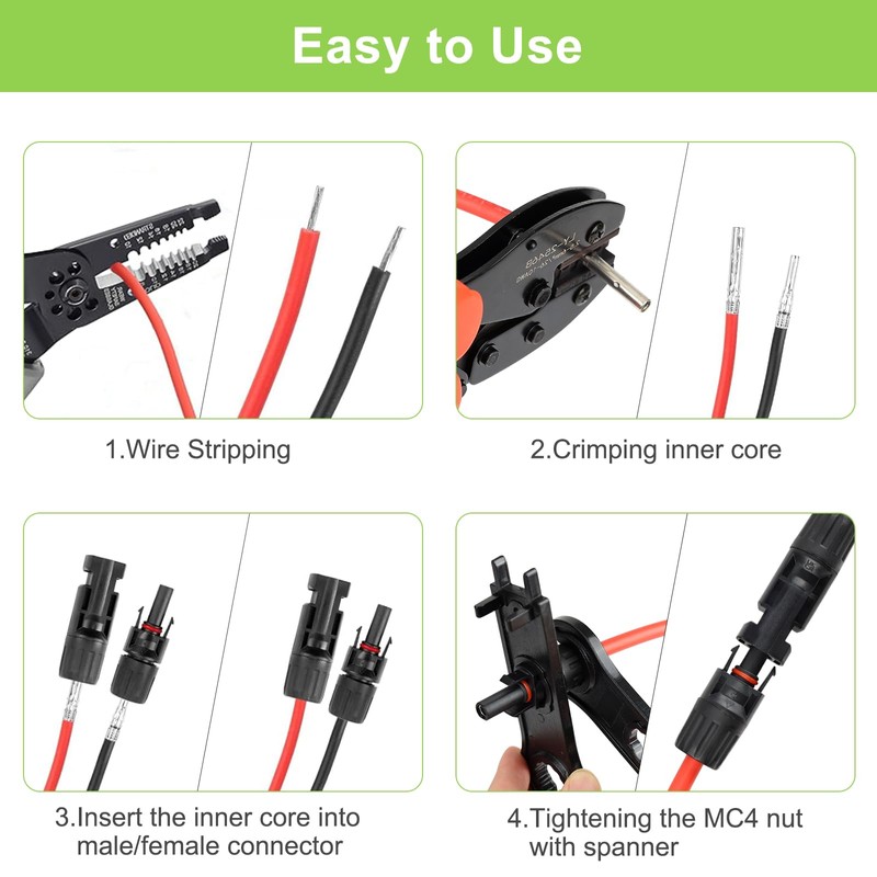 LEPITERY MC4 Solar Connectors 30 Pairs/60pcs Solar Panel Cable Connectors