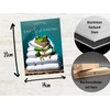 Frog Shield Wellness Towel Relaxation Frog Decorative Bathroom Wooden Stand