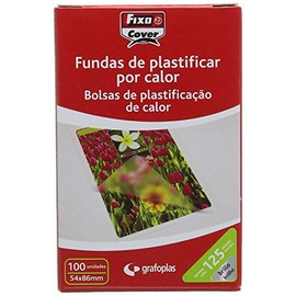 Fixo 1021400 Box of 100 Laminating Pouch, Brightness, 54 x 86 mm