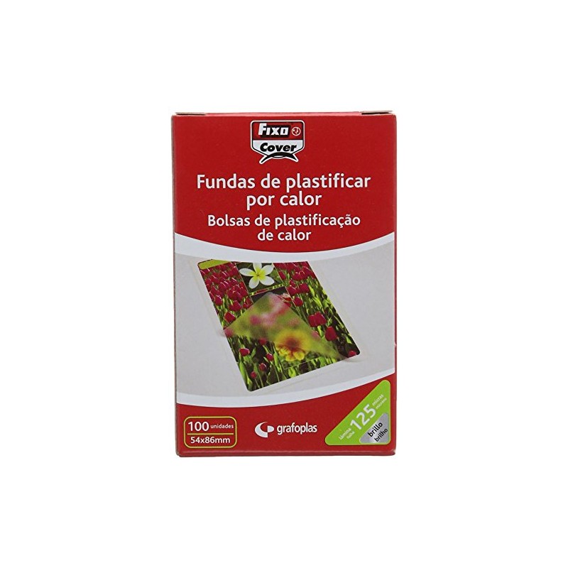 Fixo 1021400 Box of 100 Laminating Pouch, Brightness, 54 x 86 mm