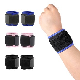ZEPOHCK 2 Pcs Wrist Brace, Sport Wrist Support Adjustable Wrist Compression Strap Wrist Wrap for Tendonitis, Tennis, Basketball, Gym, Workout, Young Boy, Girls (Blue)