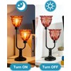 Lightdot Mid Century Modern Table Lamp Red Glass Vintage Lamp