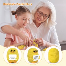 ddLUCK Funny Easter Basket Essentials Stuffers, Mom Gifts, Mini Positive Crochet Duck Decor, Appreciation Gift for Women Men Grandma Friends Teacher Coworker Employee Boss