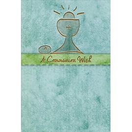 Pictura A Communion Wish : Thin Gold Foil Lined Chalice First / 1st Communion Congratulations Card