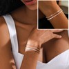 6Pcs Silver Bracelet for Women Ladies, Silver Stacking Bracelets Layered