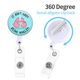 Plifal It Ain't Easy Being Wheezy Badge Reels Holder Retractable with ID Clip for Nurse Name Tag Card Funny Nursing Doctor Teacher Student Medical Alligator Clip ZJK654