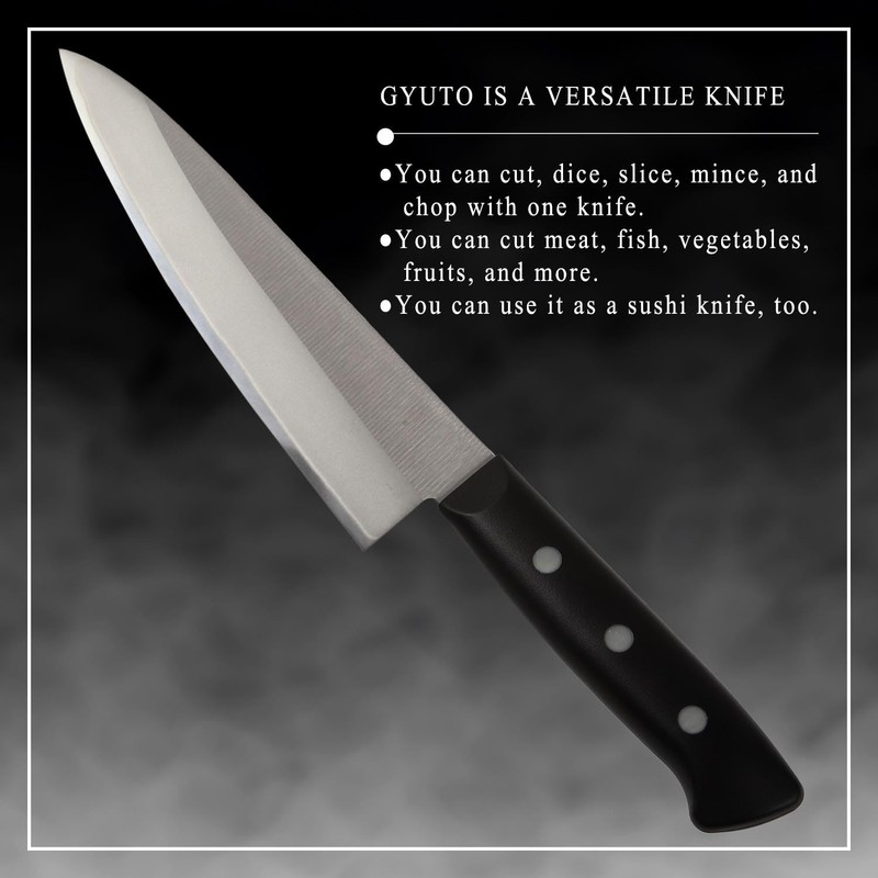 Syosaku Japanese Chef Knife Molybdenum Vanadium Stainless Steel w/o Bolster,