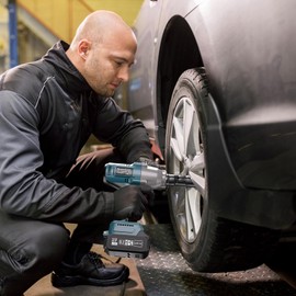 High-Torque 1/2" Cordless Brushless Impact Wrench Kit - 850Nm Power, 2x 4.6Ah Batteries & 90-Min Fast Charger, 3-Speed Modes w/Auto Brake-Stop, LED Light, Toolbox - Automotive, DIY, Industrial Tools