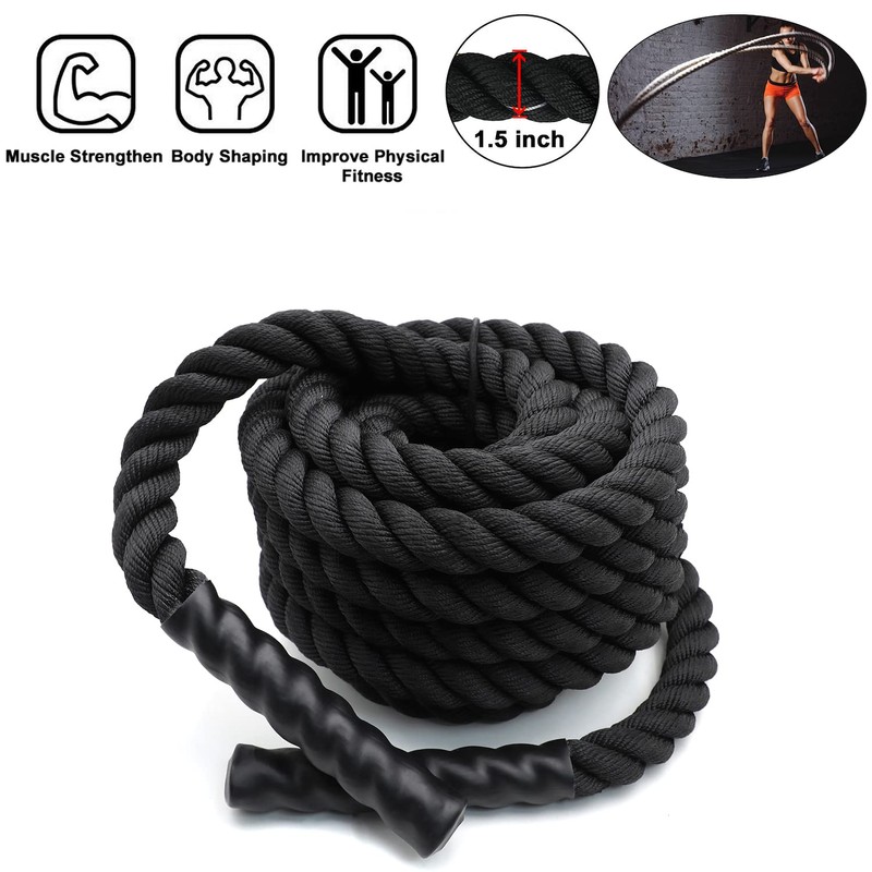 HTTMT- 1.5"/30ft Sports Exercise Training Battle Rope Strength Cardio Workout