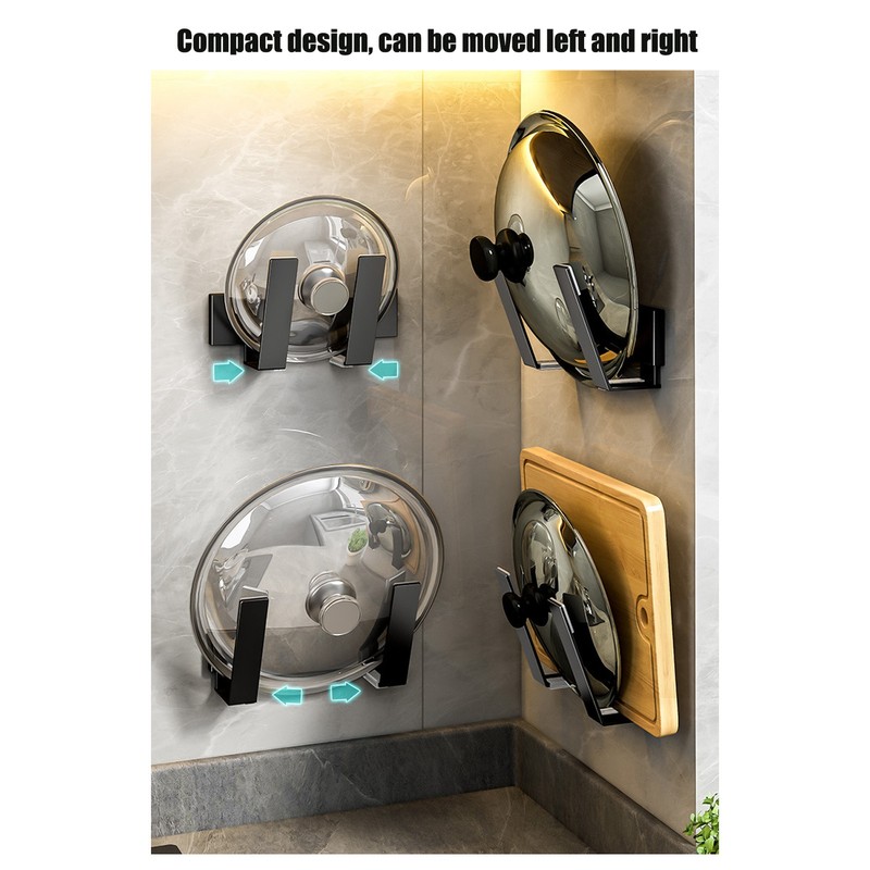 Pot Lid Holder Slidable Wall Mount Chopping Board Storage Rack