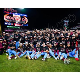 SPORTSPHOTOSUSA 2023 Philadelphia Phillies Celebrate Advancing To NLCS 8x10 Team Photo