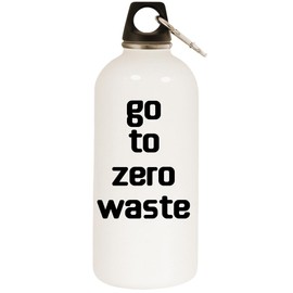 Los Drinkware Hermanos Go to Zero Waste - White Water Bottle with Carabiner 20oz