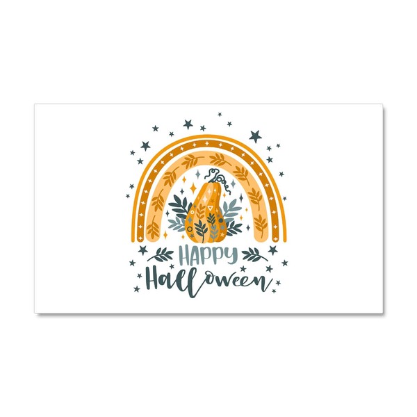 CafePress Halloween Rainbow Happy Halloween Text Car Magnet, 20"x 12"