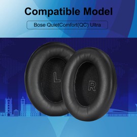 KZIOACSH Replacement Earpads for Bose QuietComfort(QC) Ultra Wireless Headphones,Soft Protein Leather Ear Pads Cushions Over-ear Noise Isolation Headphones Memory Foam for Bose QuietComfort(QC) Ultra