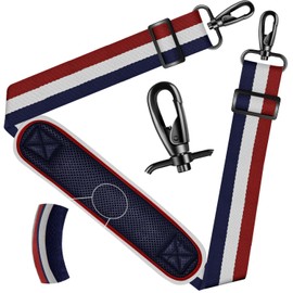 ZINZ Shoulder Strap 59 Inch Universal Bag Strap with Ultra Thick, Firm, Breathable Padding, Adjustable Shoulder Strap for Laptop Bag, Shoulder Bag, Sports Bag and More, Stripes BWR