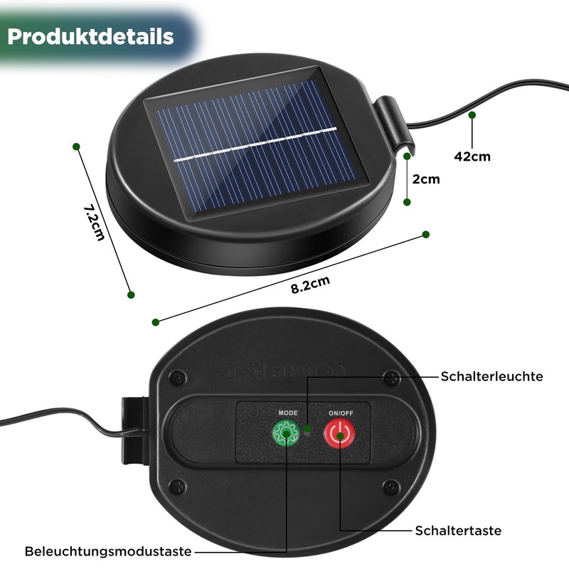 HELESIN Solar Lights Replacement Parts 2 Pieces, 8 Different Light