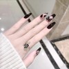 Set of 24 Nail Tips, Unique Design, Trapezoid Style, Sparkling