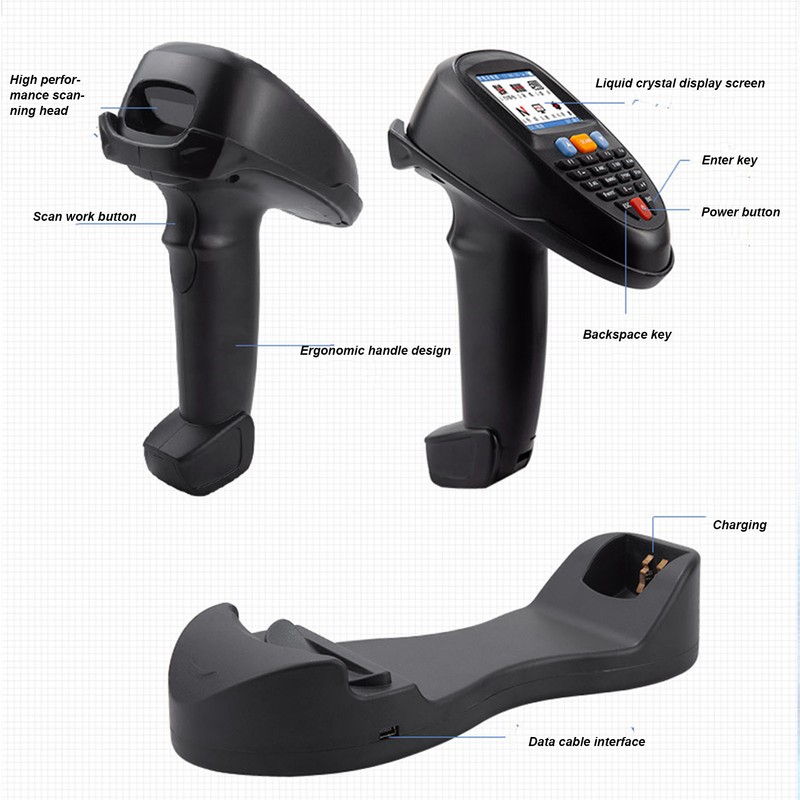 Wireless Barcode Scanner 2.4GHZ Scan Recognition USB Handheld 1D Bar