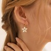 Robaice 14K Gold Plated Pearl Flower Drop Earrings For Women,