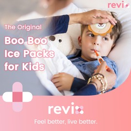 REVIX REVIX Boo Boo Ice Pack for Kids with Cloth Covers, Kid Ice Wraps Reusable for Toddler Discomfort, Ease Tiredness and Fatigue, Baby Gel Wrap with 4 Hot Cold Gel Packs Reusable