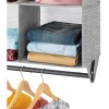 WM Organizador Colgante Closet Armario 4 Cubos Y Barra Metalica