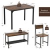 Tangkula Dining Table Set for 4, Kitchen Table and 2