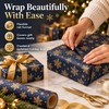 Snowflake Wrapping Paper Roll for Holiday Gifts – Double-Sided Navy