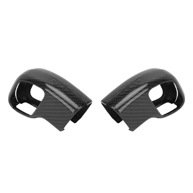 2Pcs Gear Shift Knob Cover Trim Protective Carbon Fiber Gear