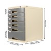 Eleeferri Drawer File Box Lockable 6 Compartments Plastic Desktop Organizer