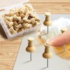 Pack of 50 wooden push pins, thumbtacks wood for cork