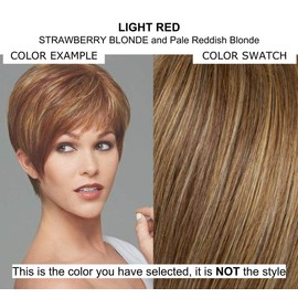 Joy Wig Color Light Red - Gabor Wigs 4.25" Short Cropped Shag Loose Layers Tapered Ends Heat Friendly Synthetic Average Size Comfort Cap Bundle MaxWigs Hairloss Booklet