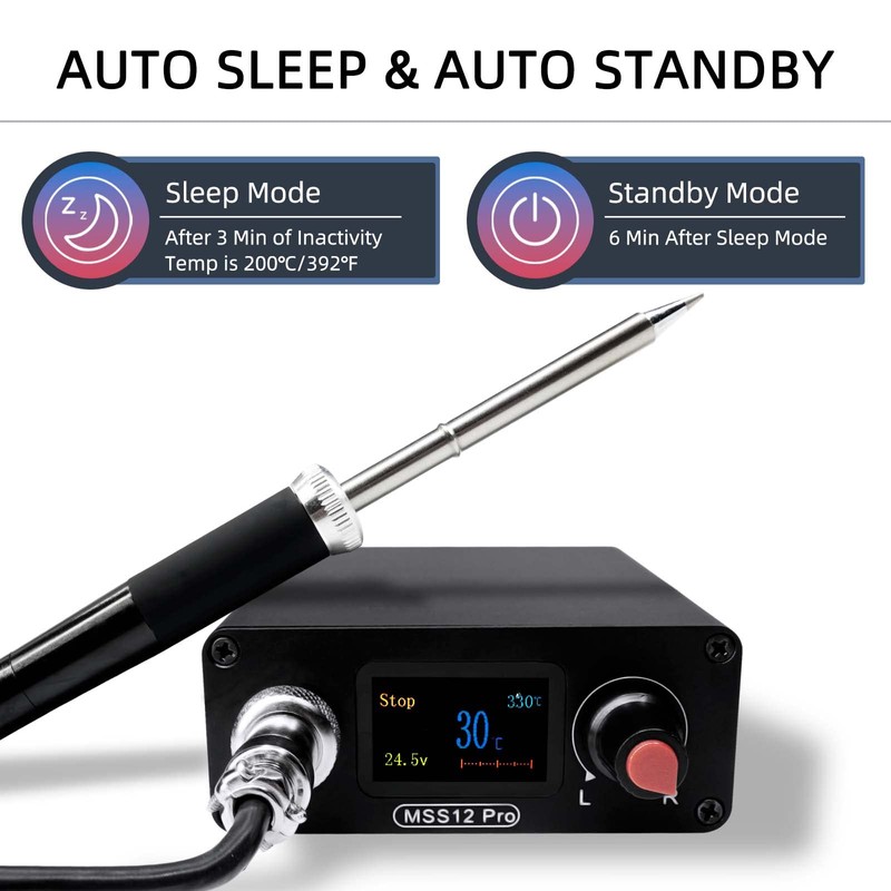 SEQURE MSS12 Pro 70W Digital Soldering Iron Station Kit, Auto